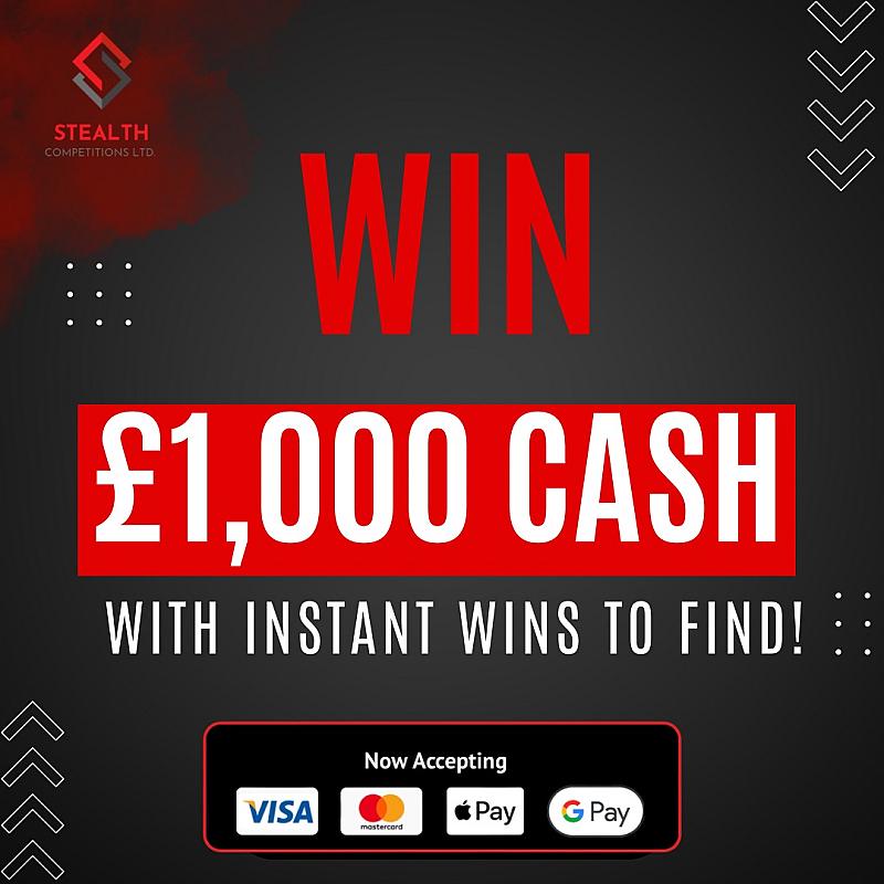 £1,000 FOR 5P WITH INSTANT WINS INCLUDING LOW ODDS £3,000 CASH!