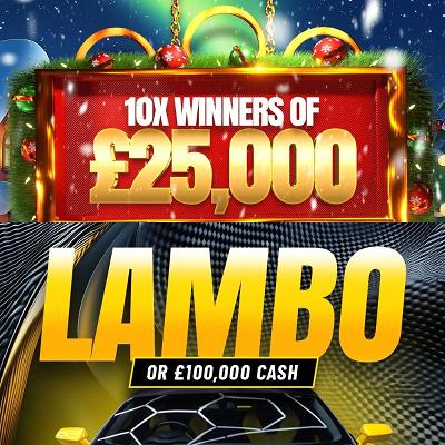 1 TICKET INTO THE LAMBORGHINI & XMAS DAY DRAW!