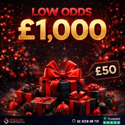SUPER LOW ODDS £1,000 CASH!