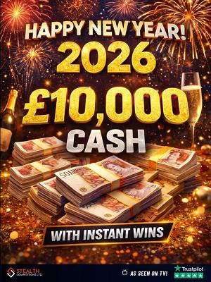 NEW YEARS DAY £10,000 CASH WITH INSTANT WINS!