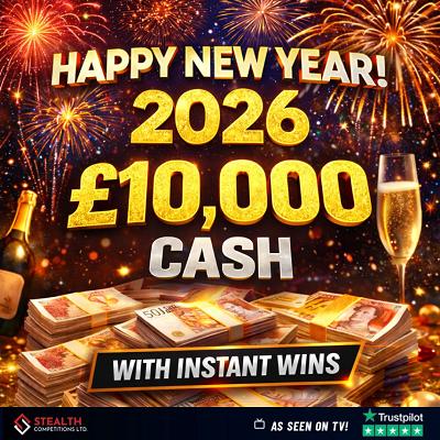 1,000 TICKETS INTO THE NEW YEARS DAY £10,000 CASH DRAW!