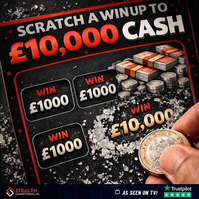 2 TICKETS INTO THE SCRATCH £10K DRAW!
