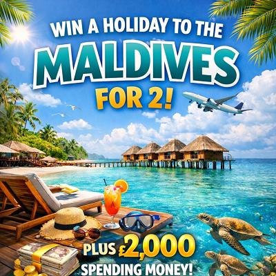 5 TICKETS INTO THE SUPER LOW ODDS MALDIVES DRAW!