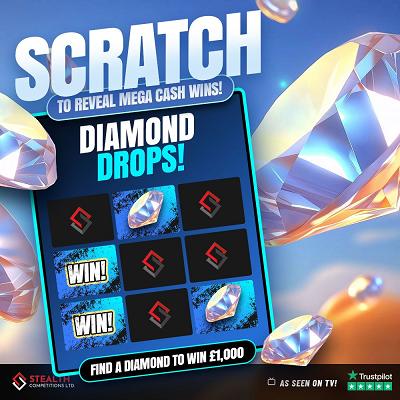 DIAMOND DROPS SCRATCH EDITION - 2 X £500 MAIN PRIZE! 