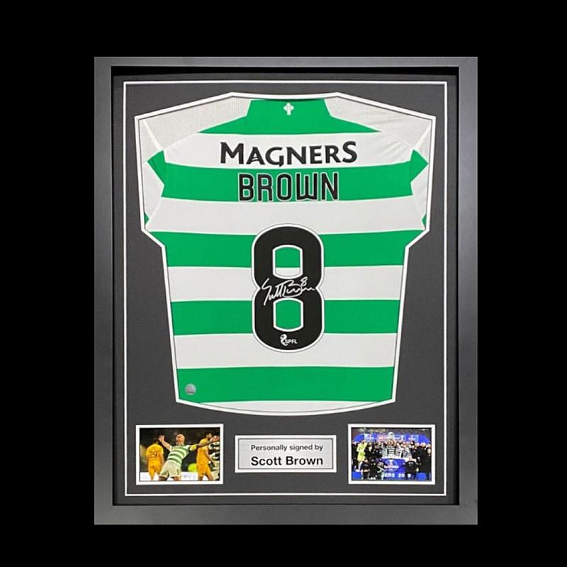 SCOTT BROWN FRAMED AND SIGNED CELTIC TOP!  