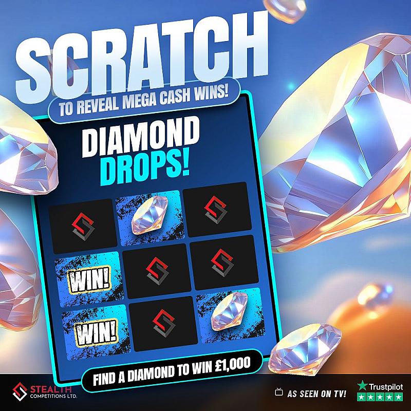 DIAMOND DROPS SCRATCH EDITION - 2 X £500 MAIN PRIZE! 
