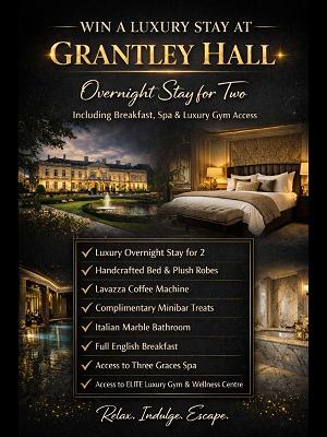 GRANTLEY HALL JUNIOR SUITE STAY WITH £500 CASH!