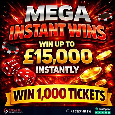 MEGA INSTANT WINS  MINI RAFFLE - WIN 1,000 TICKETS!        