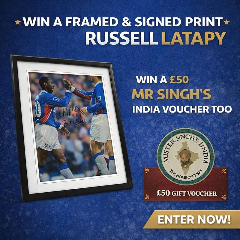 WIN A FRAMED AND SIGNED RUSSELL LATAPY PRINT 