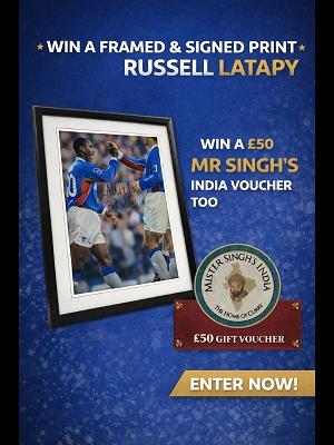 WIN A FRAMED AND SIGNED RUSSELL LATAPY PRINT 