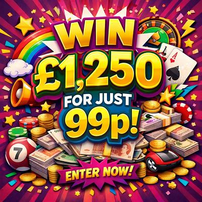 WIN £1,250 CASH FOR 99P - AUTO DRAW! 