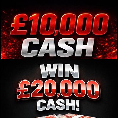 100 TICKETS INTO THE £10,000 & £20,000 CASH DRAW! 