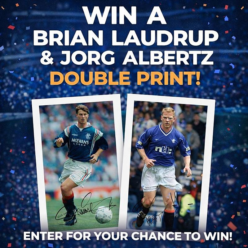 BRIAN LAUDRUP & JORG ALBERTZ DOUBLE PRINT! 