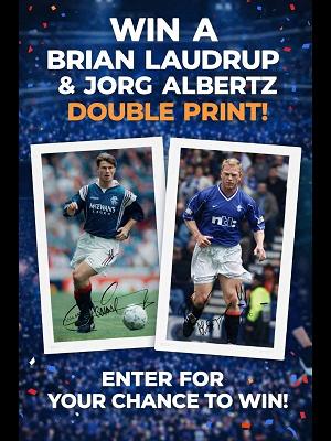BRIAN LAUDRUP & JORG ALBERTZ DOUBLE PRINT! 