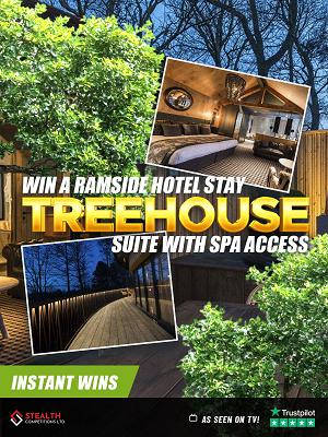 2 NIGHT RAMSIDE TREEHOUSE LOFT SUITE STAY WITH SPA + INSTANT WINS  