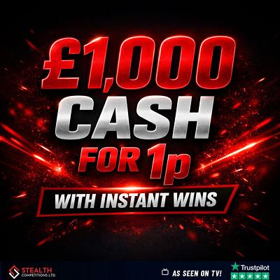 £1,000 CASH FOR 1P WITH INSTANT WINS - AUTO DRAW!