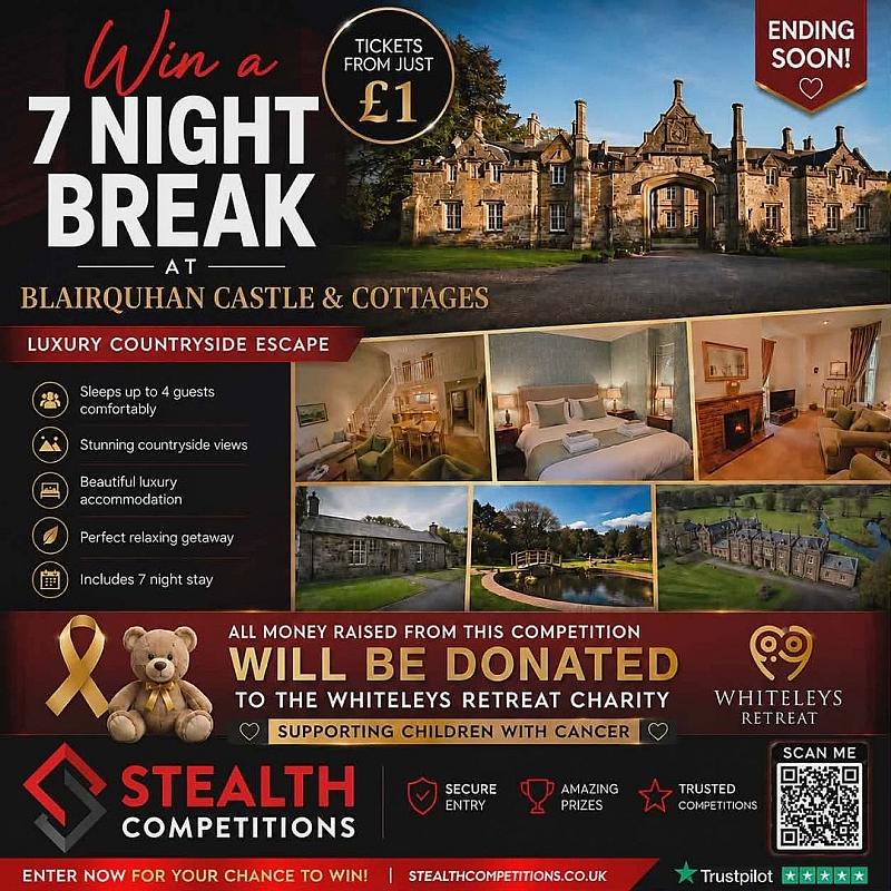 7 NIGHT BLAIRQUHAN COTTAGE BREAK - CHARITY COMP!