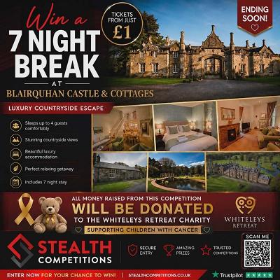 7 NIGHT BLAIRQUHAN COTTAGE BREAK - CHARITY COMP!