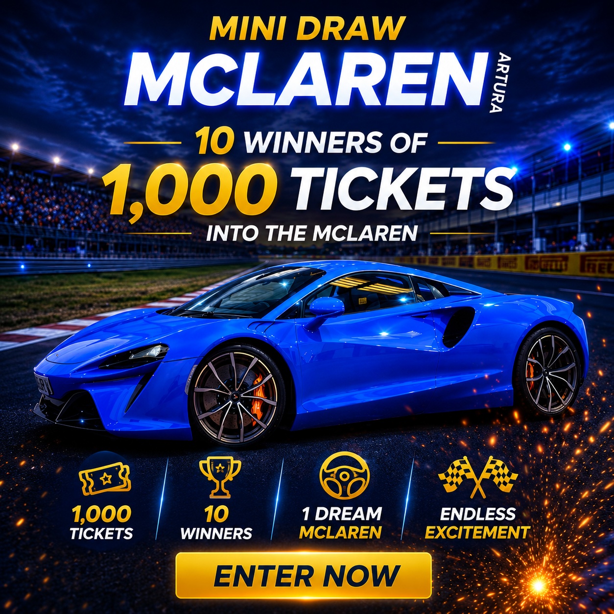 McLAREN MINI DRAW - 10 x WINNERS OF 1,000 TICKETS - AUTO DRAW!     