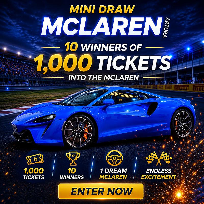 McLAREN MINI DRAW - 10 x WINNERS OF 1,000 TICKETS - AUTO DRAW!     