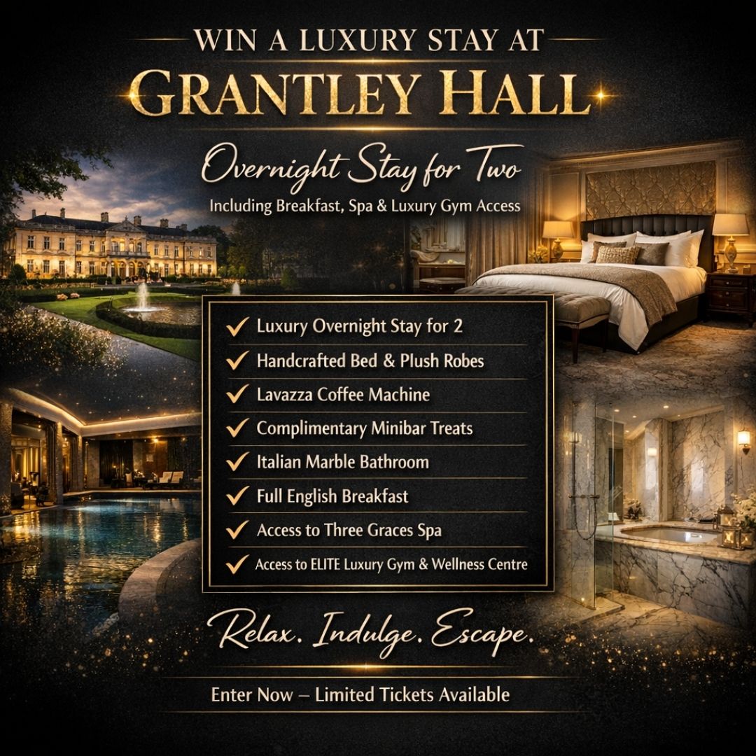 GRANTLEY HALL JUNIOR SUITE STAY WITH £500 CASH!