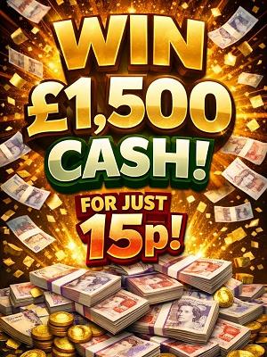 £1,500 CASH FOR JUST 15P - AUTO DRAW!    