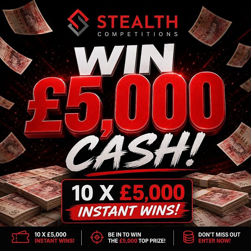 £5,000 CASH WITH 10 X £5K INSTANT WINS!