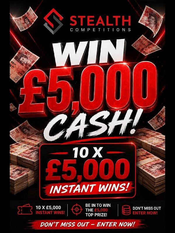 £5,000 CASH WITH 10 X £5K INSTANT WINS!