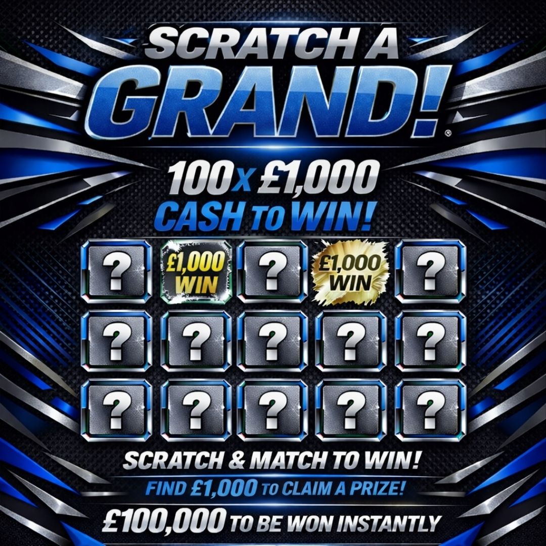 SCRATCH A GRAND - 2 X £2,500 MAIN PRIZE!