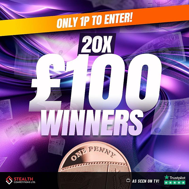 20 x £100 CASH WINNERS FOR 1P! 