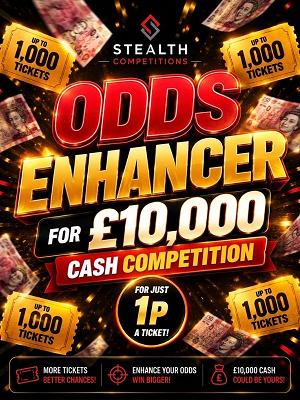 £10,0000 CASH ODDS ENHANCER COMPETITION - AUTO DRAW  