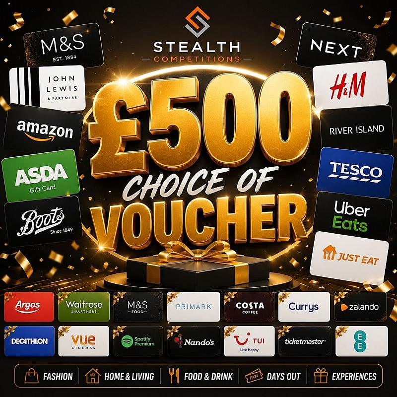 CHOICE OF £500 VOUCHER FOR 10P! 