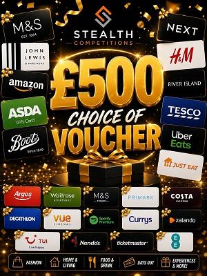 CHOICE OF £500 VOUCHER FOR 10P! 
