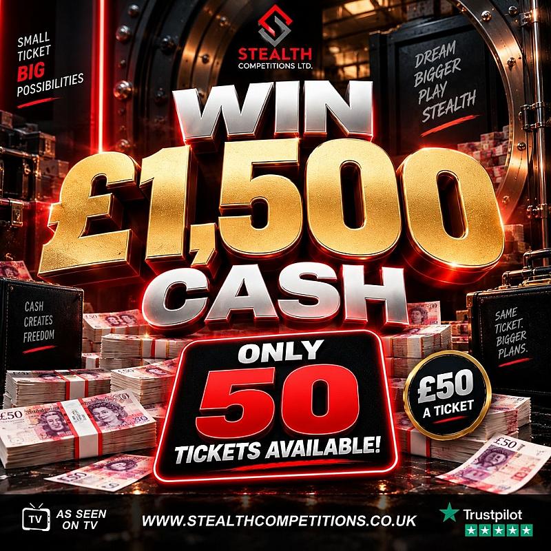 EXTREMELY LOW ODDS £1,500 CASH!