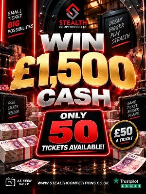EXTREMELY LOW ODDS £1,500 CASH!