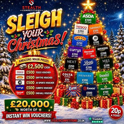 10 TICKETS INTO SLEIGH YOUR CHRISTMAS DRAW!