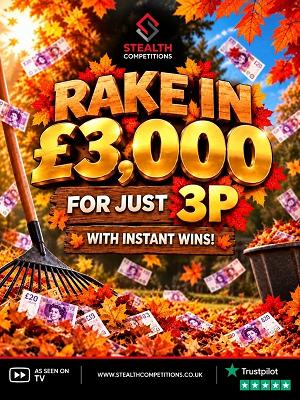 £3,000 CASH WITH INSTANT WINS FOR 3P!   