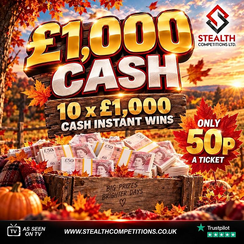 £1,000 CASH WITH 10 X £1,000 INSTANT WINS   