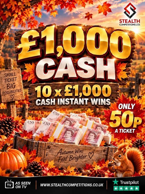 £1,000 CASH WITH 10 X £1,000 INSTANT WINS   