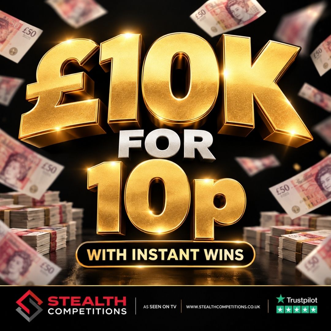£10,000 CASH FOR 10P WITH INSTANT WINS!!