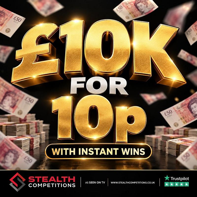 £10,000 CASH FOR 10P WITH INSTANT WINS!!