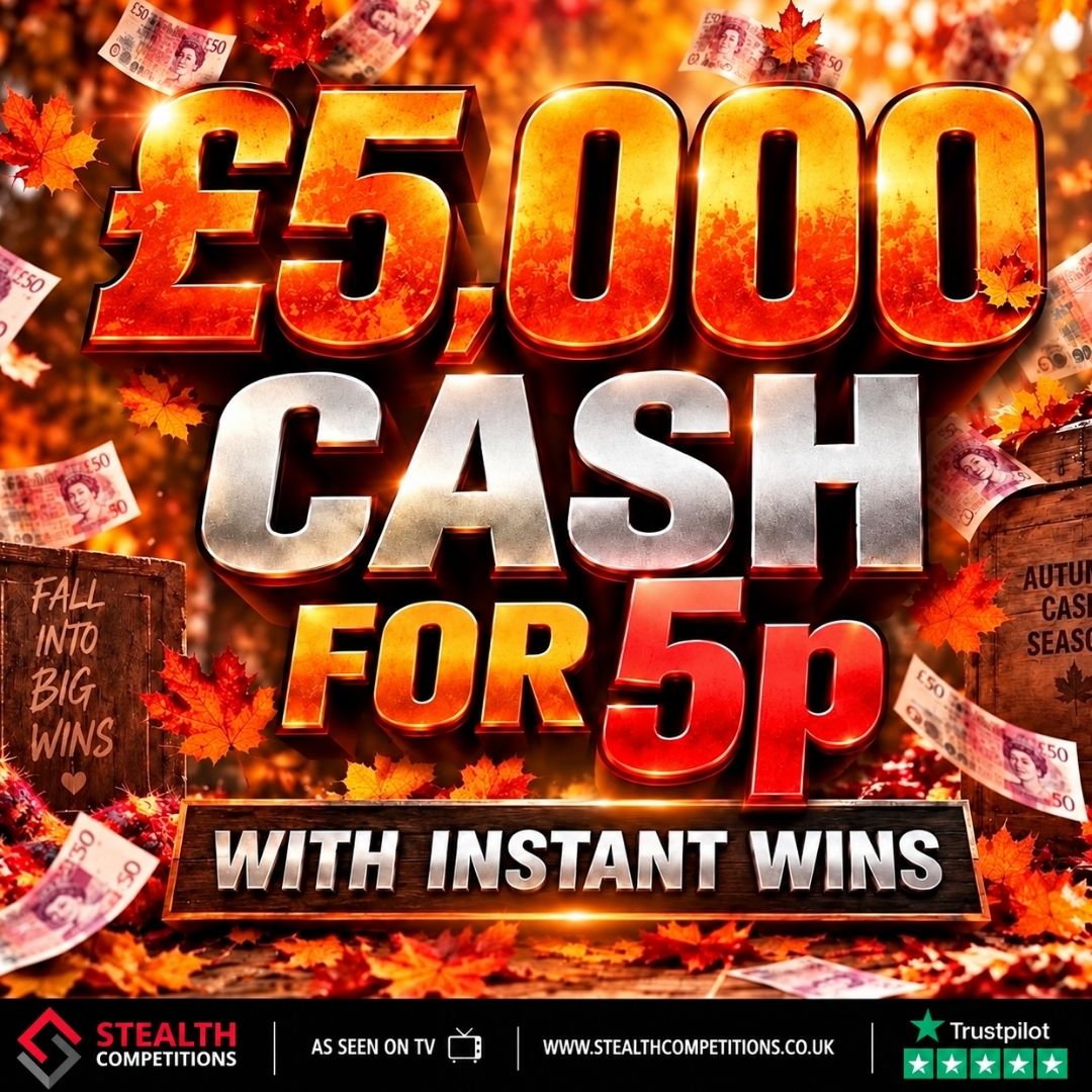 £5,000 CASH WITH INSTANT WINS FOR 5P!     