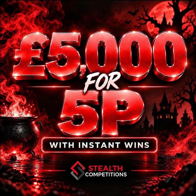 £5,000 CASH WITH INSTANT WINS FOR 5P!   