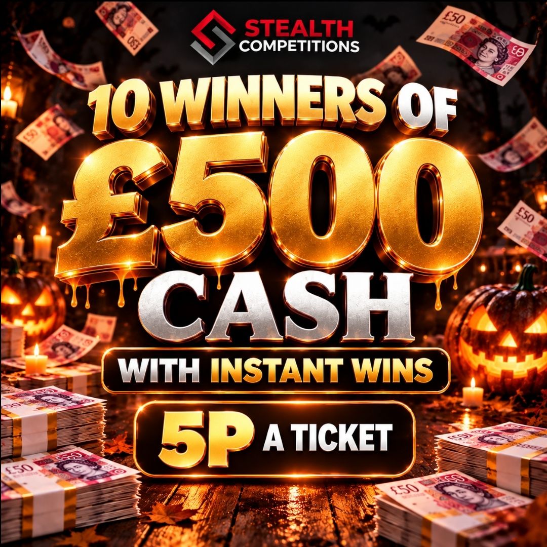 10 x WINNERS OF £500 CASH WITH INSTANT WINS FOR JUST 5P!   