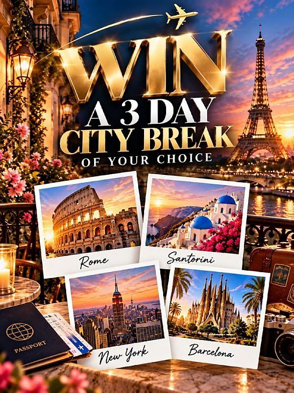 3 DAY CITY BREAK OF YOUR CHOICE!