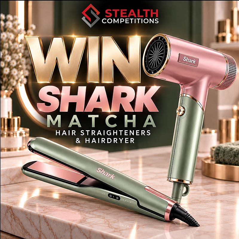 WIN THE NEW SHARK MATCHA HAIR DRYER AND STRAIGHTENERS BUNDLE!