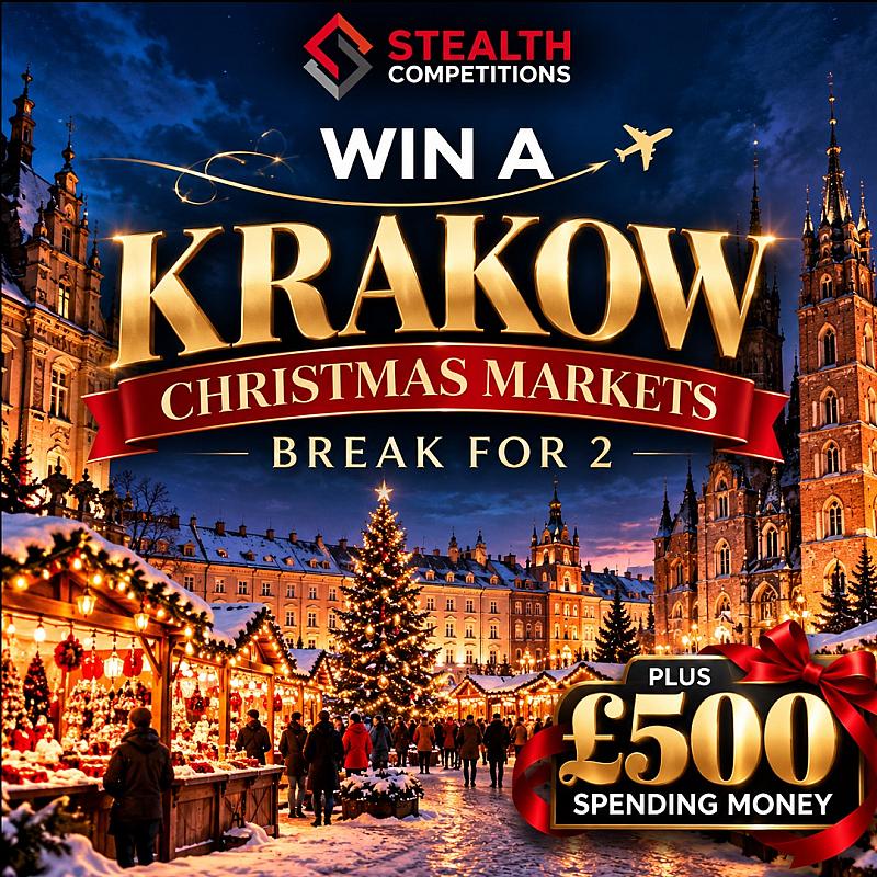 KRAKOW XMAS MARKETS FOR 2 WITH £500 CASH! 