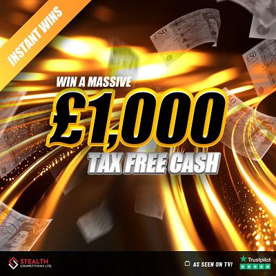 £1,000 CASH FOR 5P WITH INSTANT WINS!