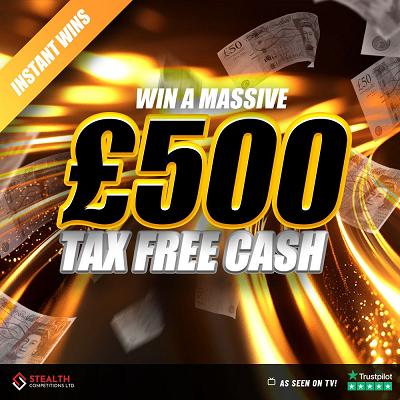 £500 CASH WITH INSTANT WINS FOR 50P!  