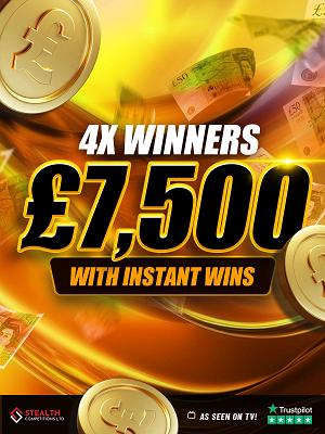 4 x WINNERS OF £7,500 WITH INSTANT WINS!